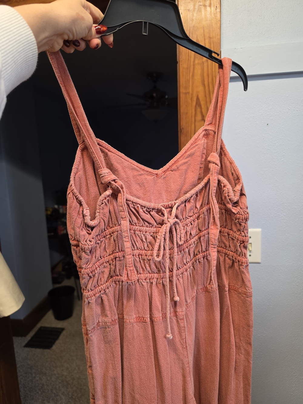 Free People Rust Orange Wide-Leg Jumpsuit - Picture 2 of 3